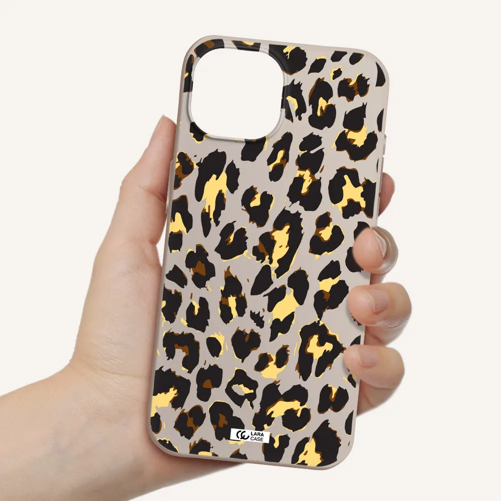 Leopard Print Apple iPhone 15 Silicone Stone Case