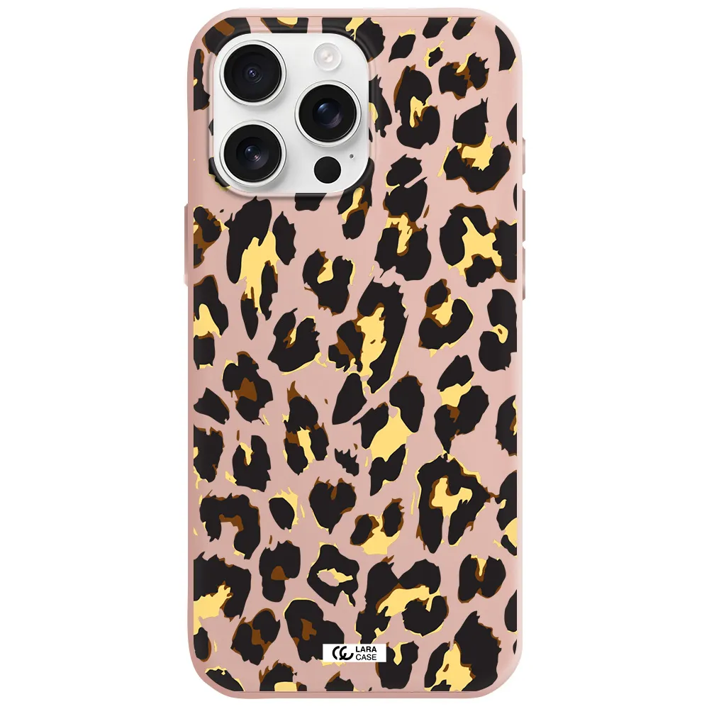 Leopard Print Apple Iphone 16 Pro Max Silicone Pastel Pink Case