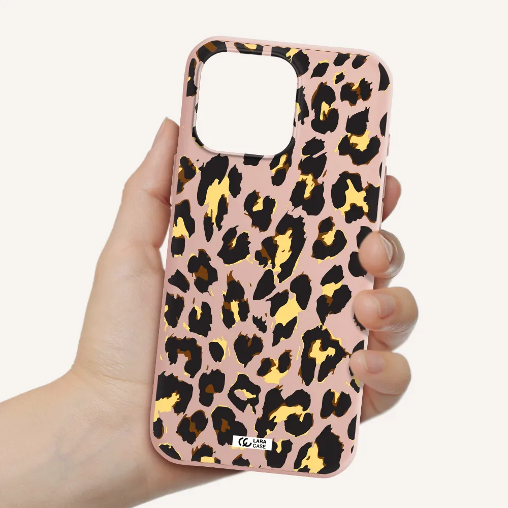 Leopard Print Apple Iphone 16 Pro Max Silicone Pastel Pink Case