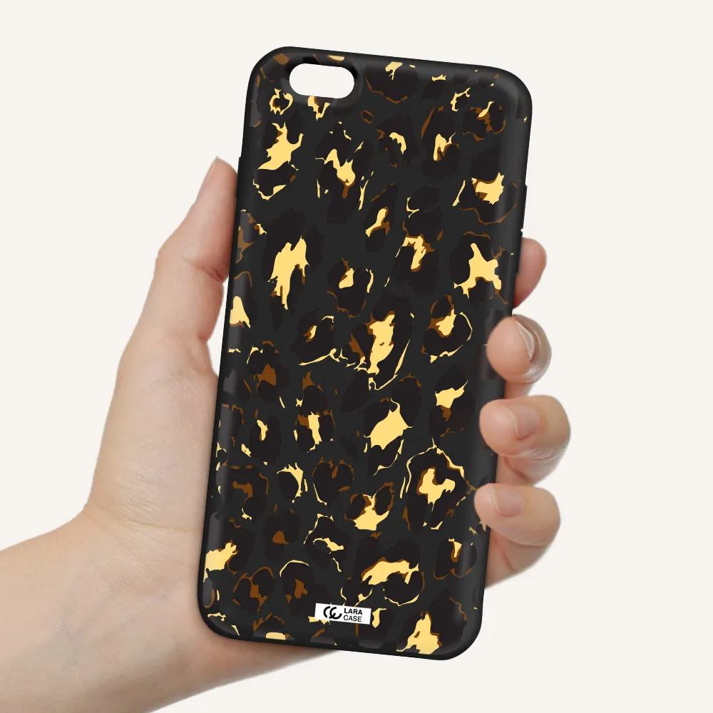 Leopard Print Apple iPhone 6 s plus Silicone black Case