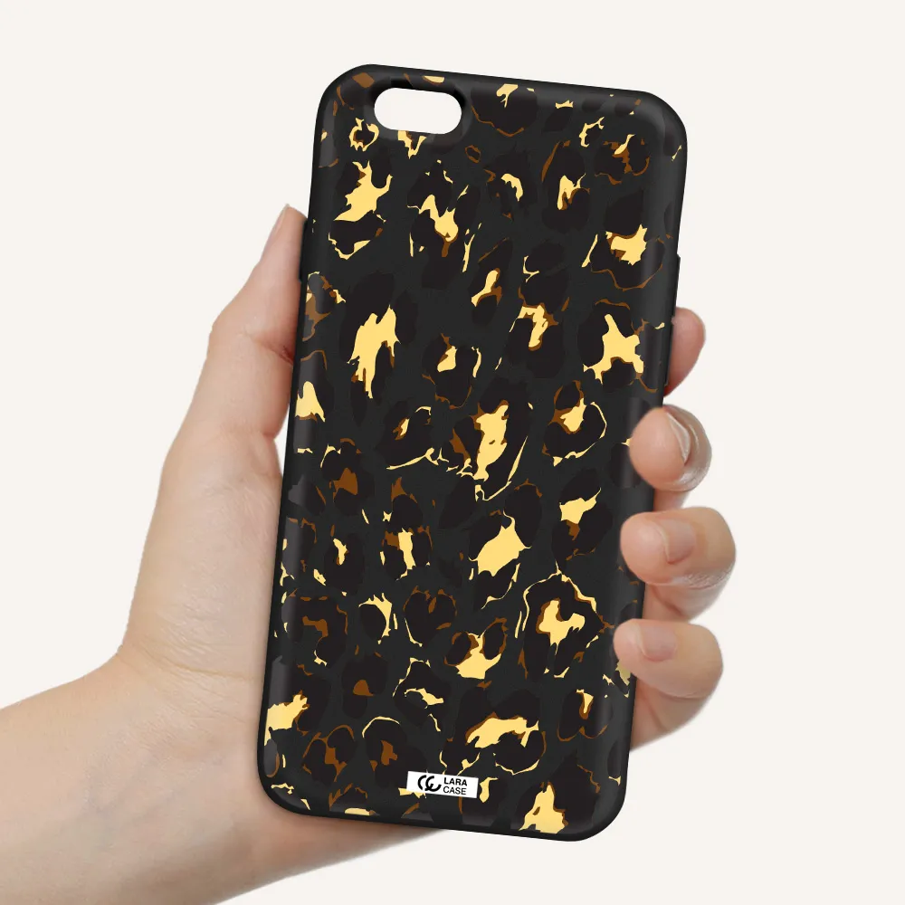 Leopard Print Apple iPhone 6 Silicone black Case