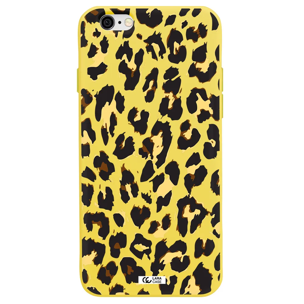 Leopard Print Apple iPhone 6 Silicone canary yellow Case