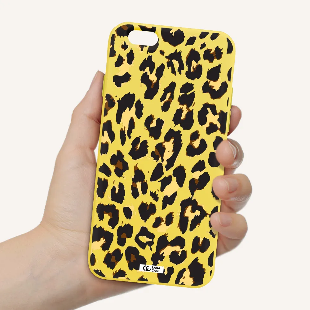Leopard Print Apple iPhone 6 Silicone canary yellow Case