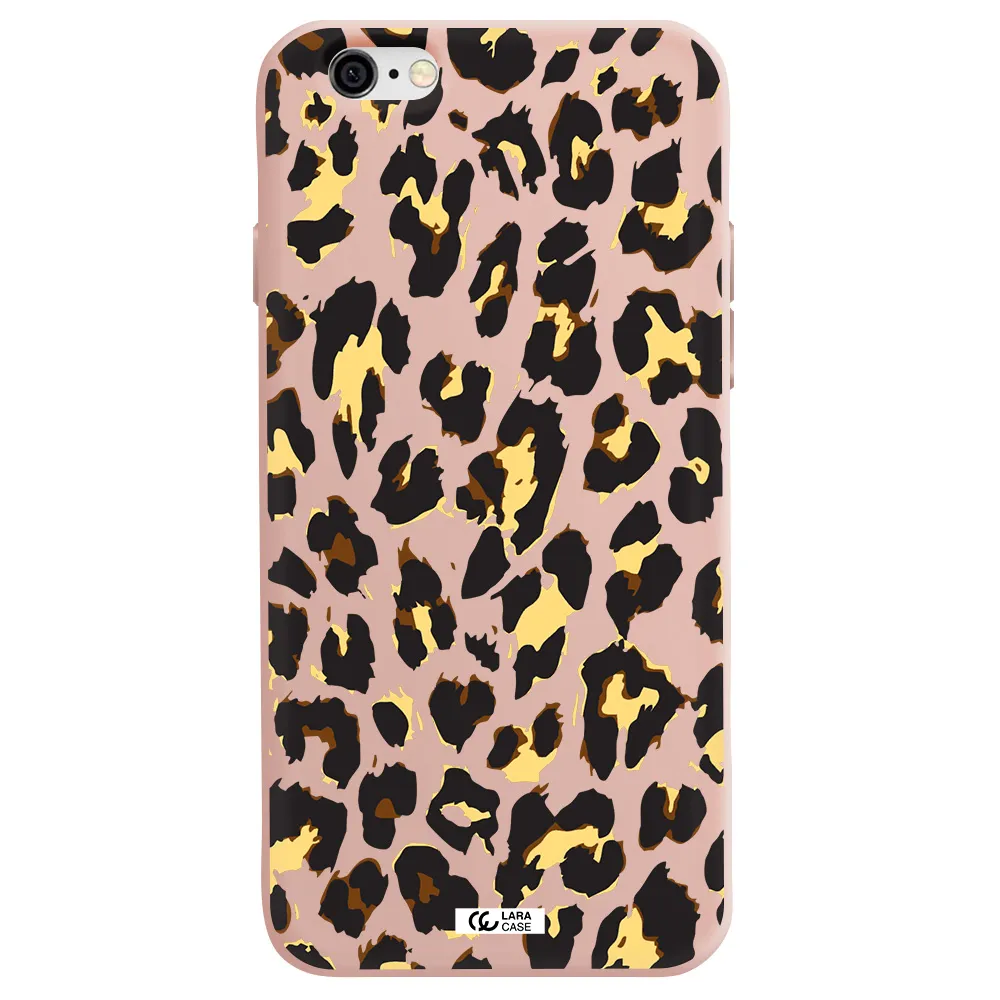 Leopard Print Apple iPhone 6 Silicone pastel pink Case