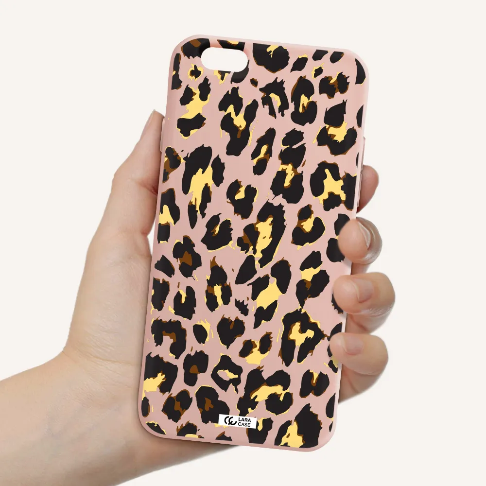 Leopard Print Apple iPhone 6 Silicone pastel pink Case
