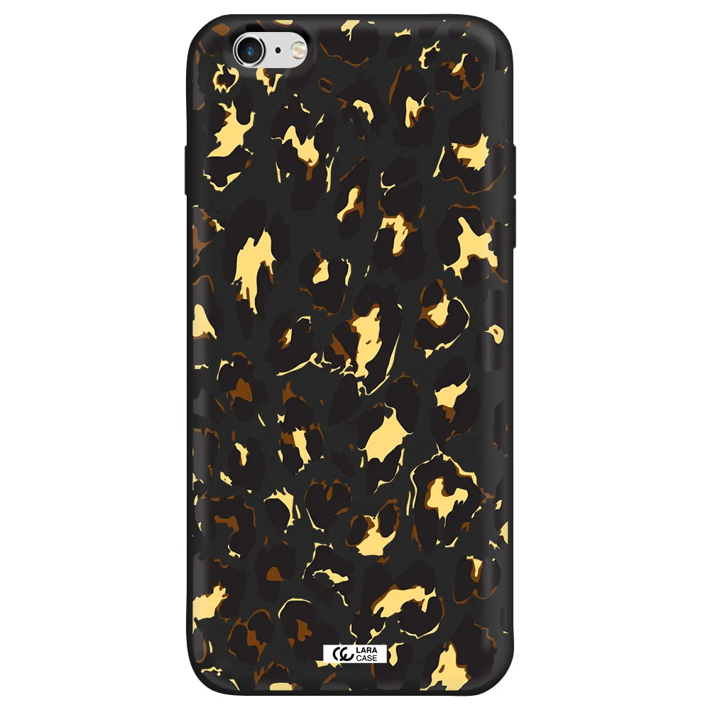 Leopard Print Apple iPhone 6S Silicone black Case