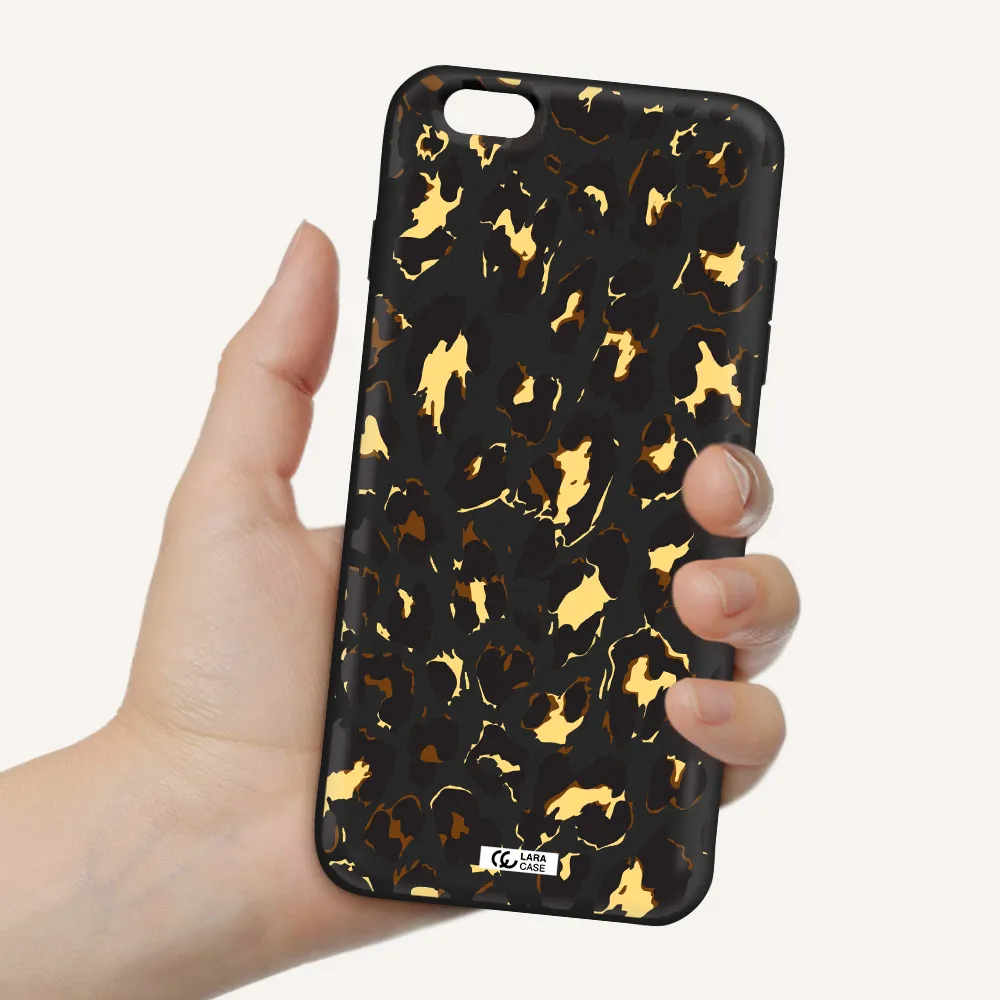 Leopard Print Apple iPhone 6S Silicone black Case