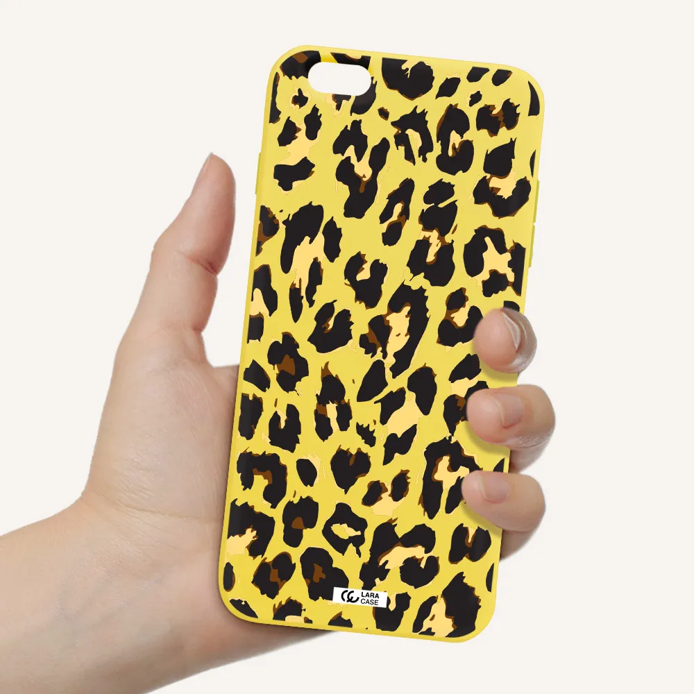 Leopard Print Apple iPhone 6S Silicone canary yellow Case