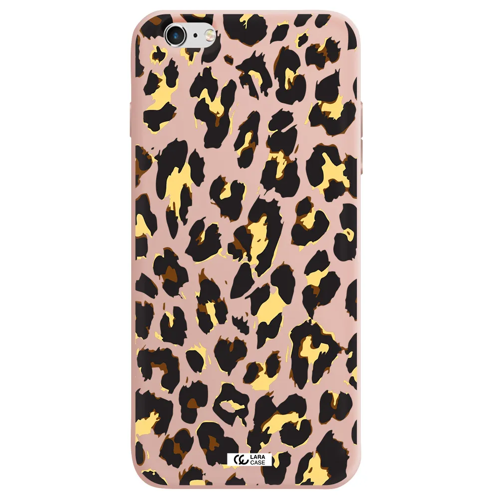 Leopard Print Apple iPhone 6S Silicone pastel pink Case