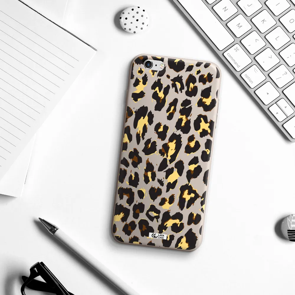 Leopard Print Apple iPhone 6S Silicone Stone Case