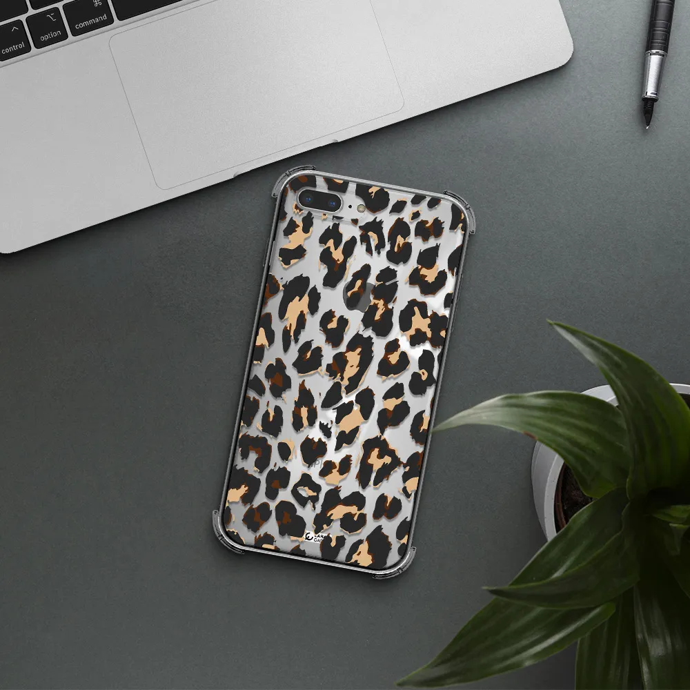 Leopard Print Apple iPhone 8 plus Clear PC Case