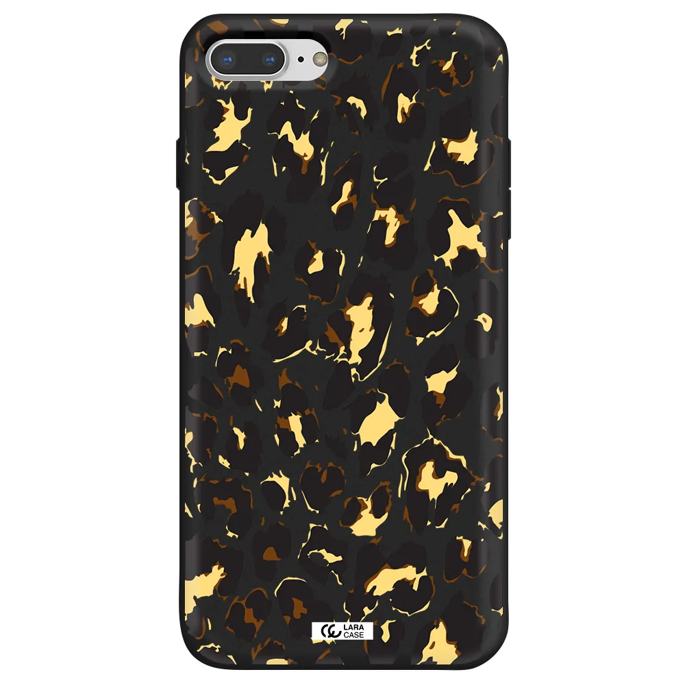 Leopard Print Apple iPhone 8 plus Silicone black Case