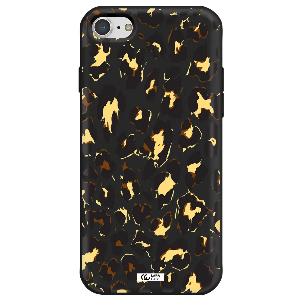 Leopard Print Apple iPhone 8 Silicone black Case