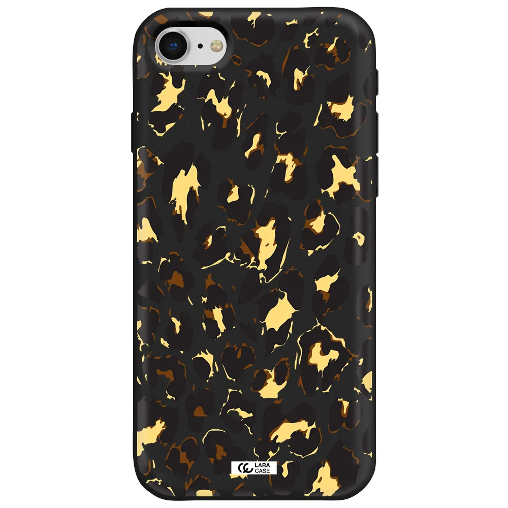 Leopard Print Apple iPhone se 2020 Silicone black Case