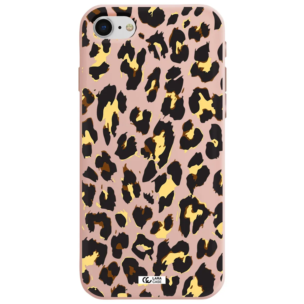Leopard Print Apple iPhone se 2020 Silicone pastel pink Case
