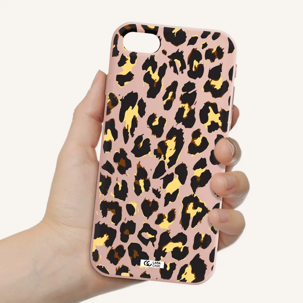 Leopard Print Apple iPhone se 2020 Silicone pastel pink Case