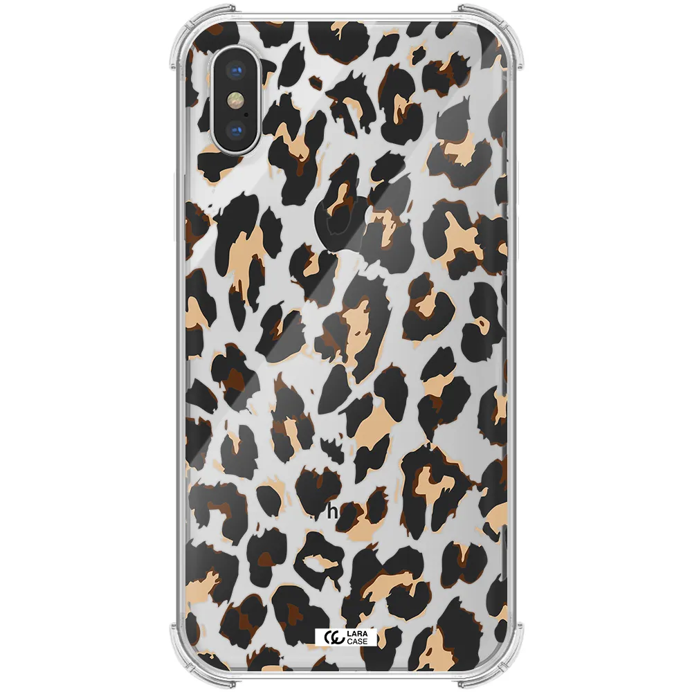 Leopard Print Apple iPhone X Clear PC Case