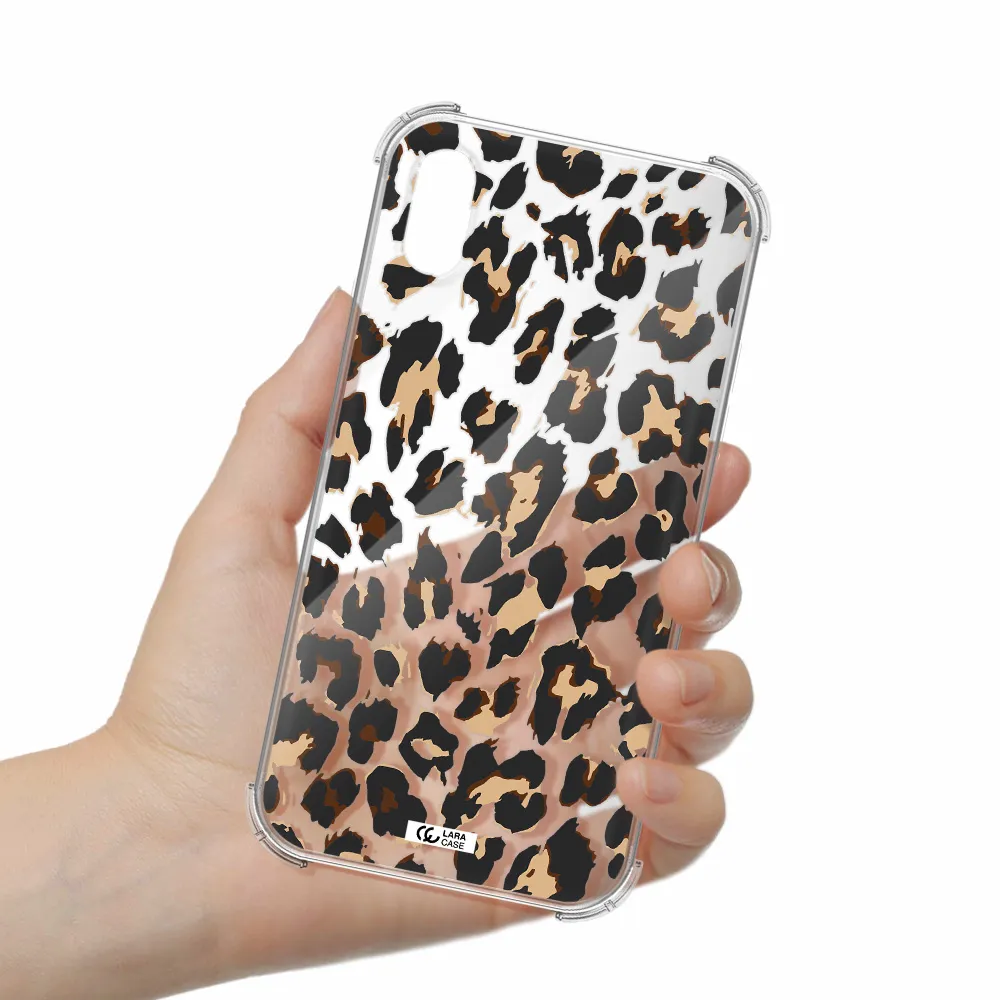 Leopard Print Apple iPhone X Clear PC Case