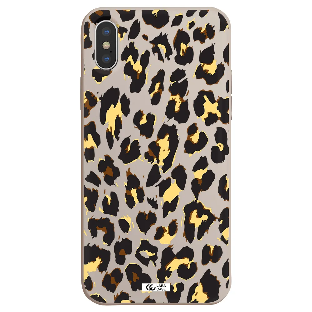 Leopard Print Apple iPhone X Silicone Stone Case