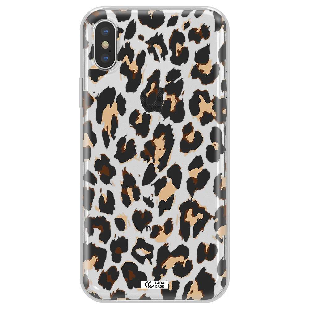 Leopard Print Apple iPhone XS Clear TPU Case