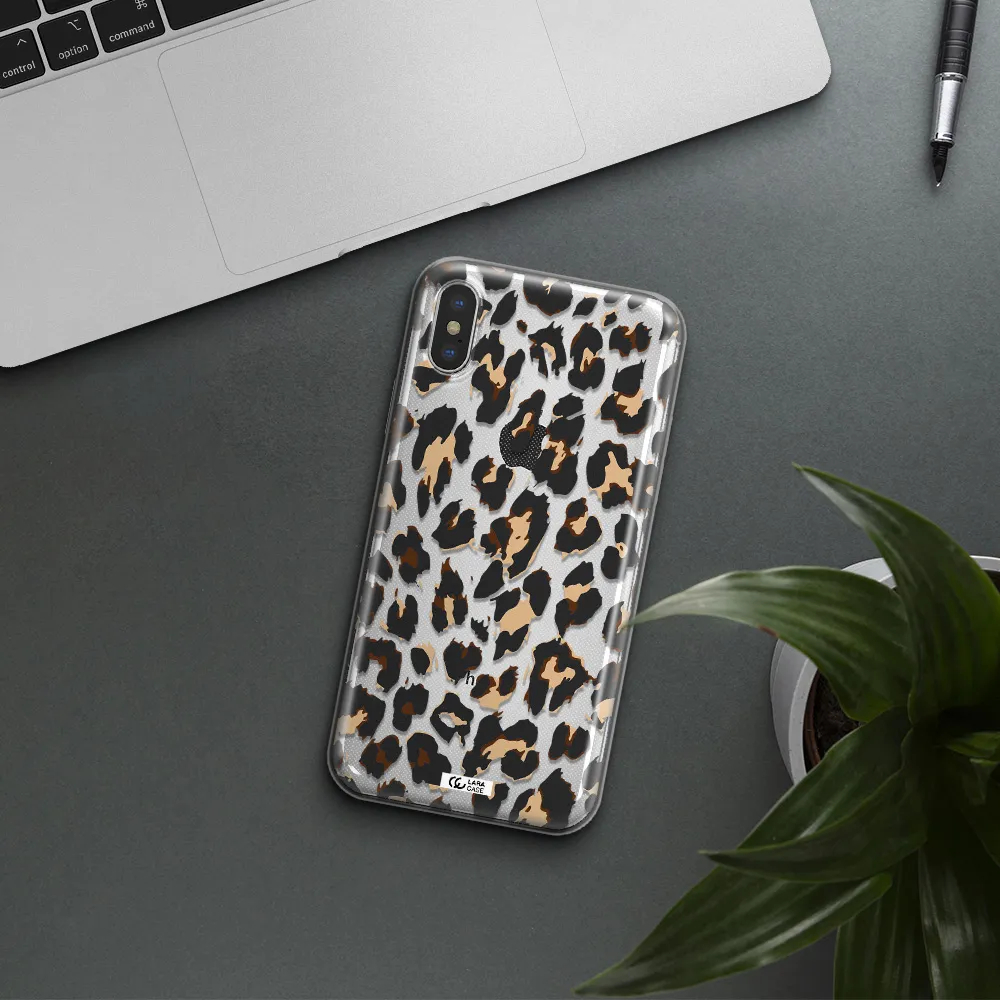 Leopard Print Apple iPhone XS Clear TPU Case
