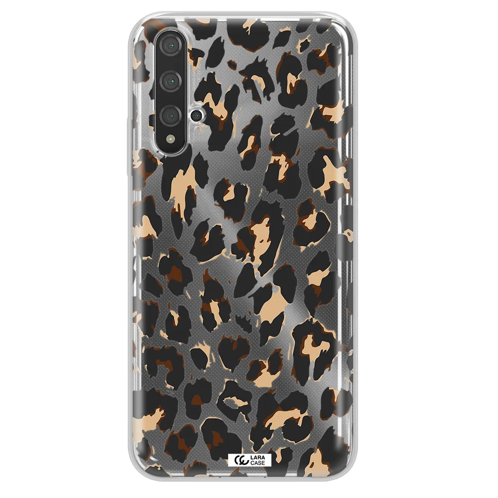 Leopard Print Huawei Nova 5t Clear TPU Case