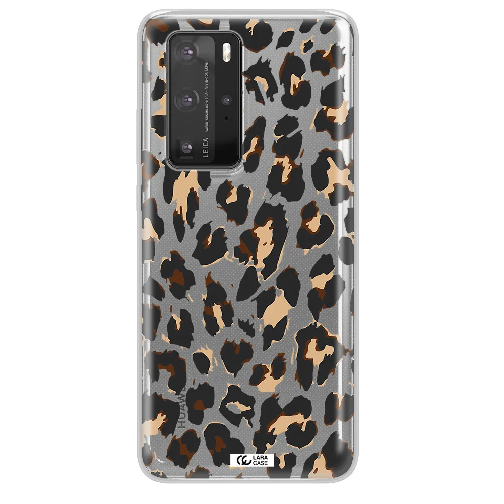 Leopard Print Huawei P40 Pro Clear TPU Case