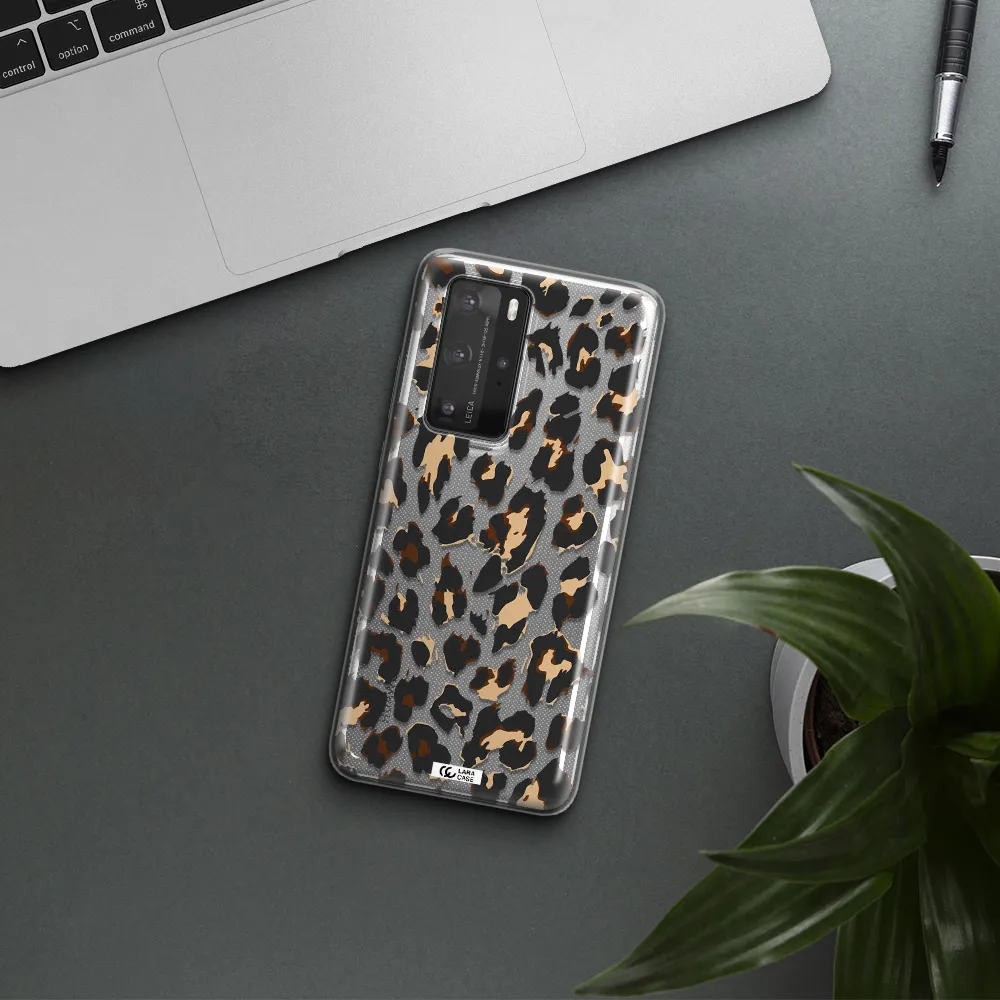 Leopard Print Huawei P40 Pro Clear TPU Case