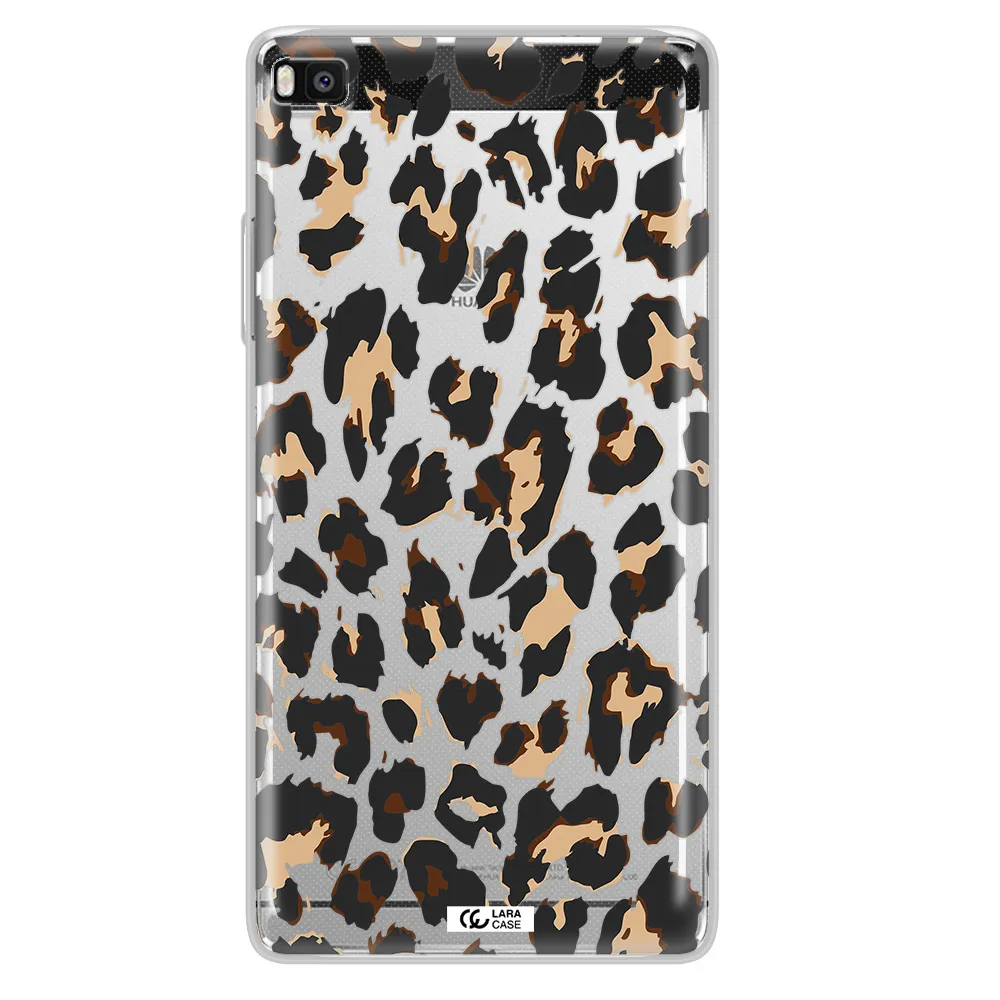 Leopard Print Huawei P8 Clear TPU Case
