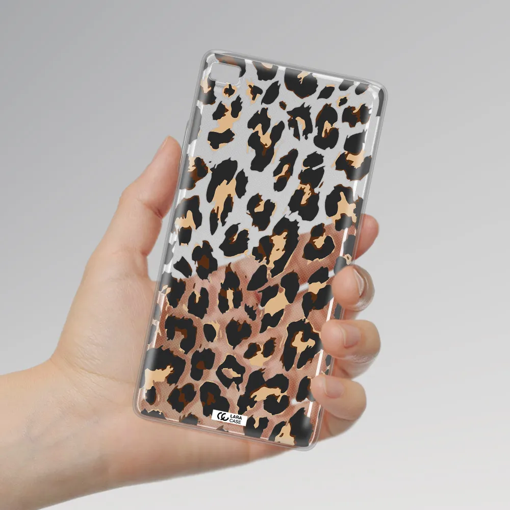 Leopard Print Huawei P8 Clear TPU Case