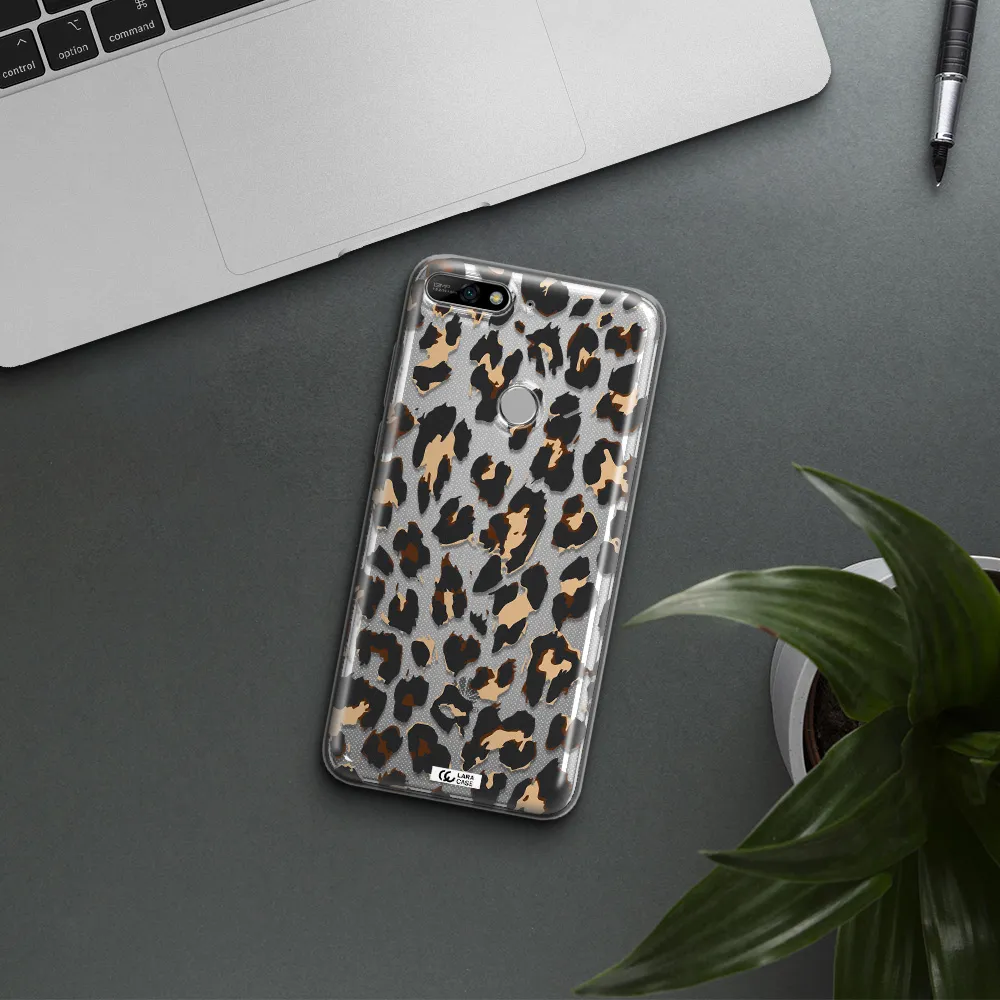 Leopard Print Huawei Y7 2018 Clear TPU Case