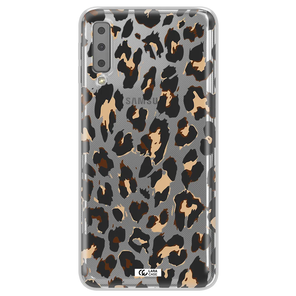 Leopard Print Samsung A7 2018 Clear TPU Case