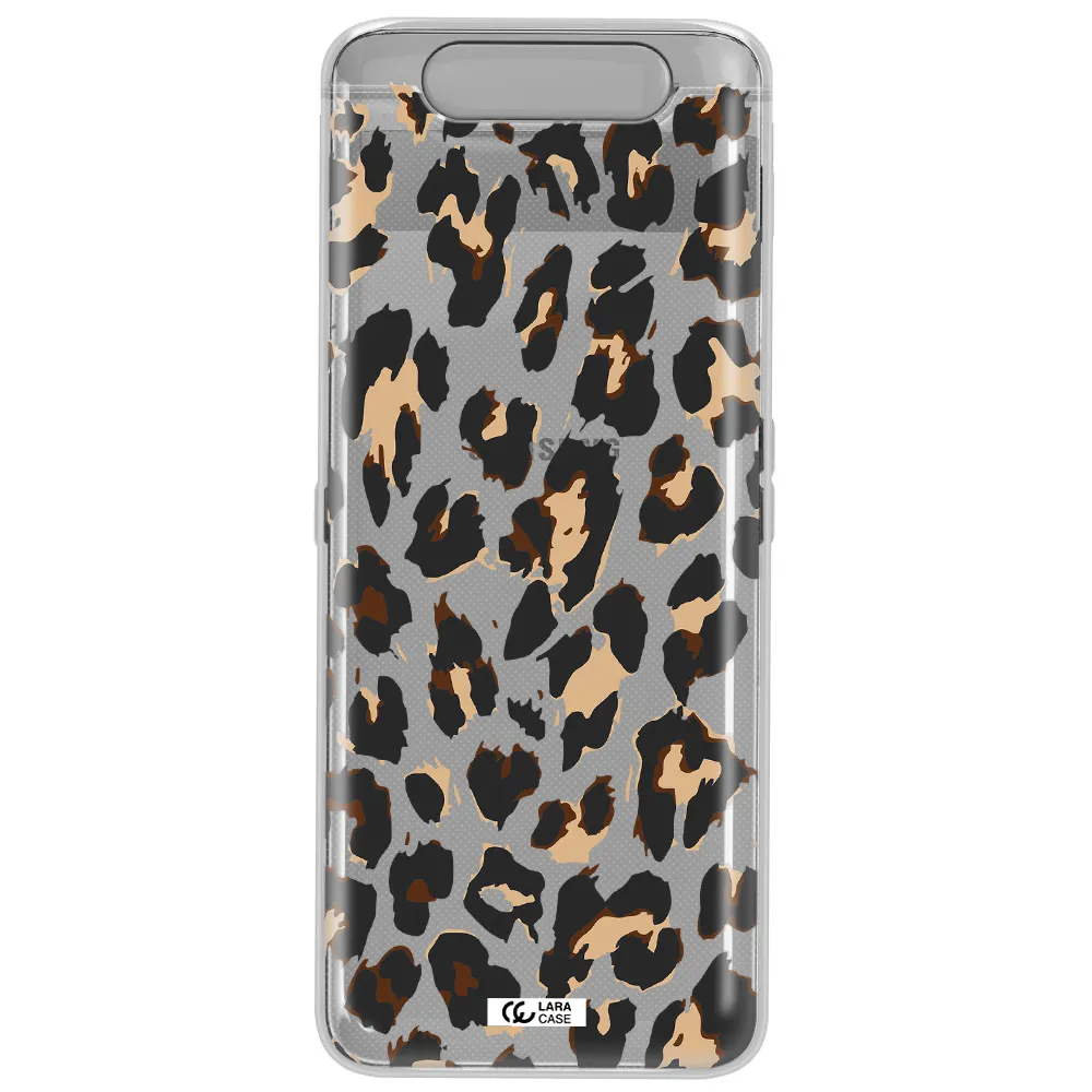 Leopard Print Samsung A80 Clear TPU Case