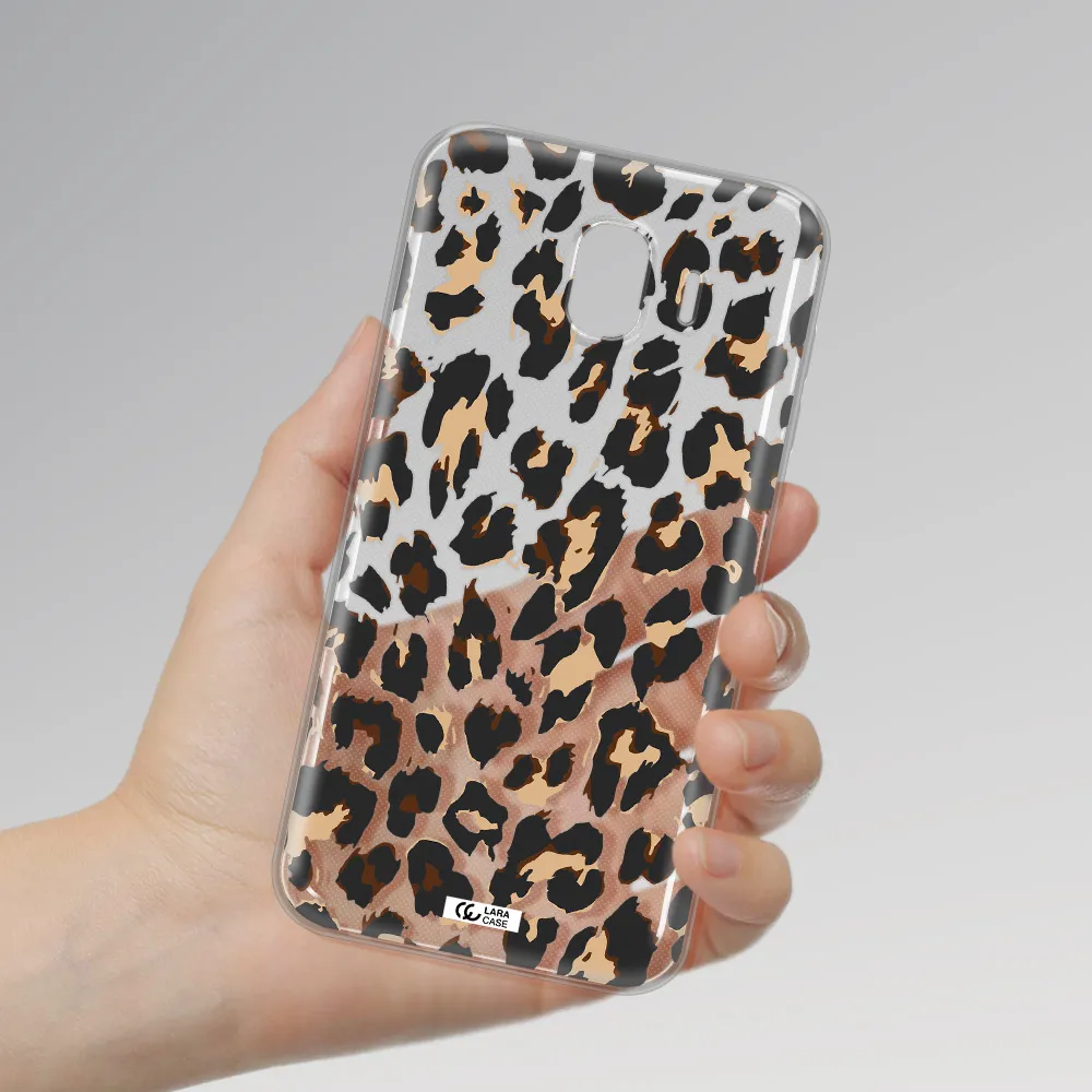 Leopard Print Samsung J4 Clear TPU Case