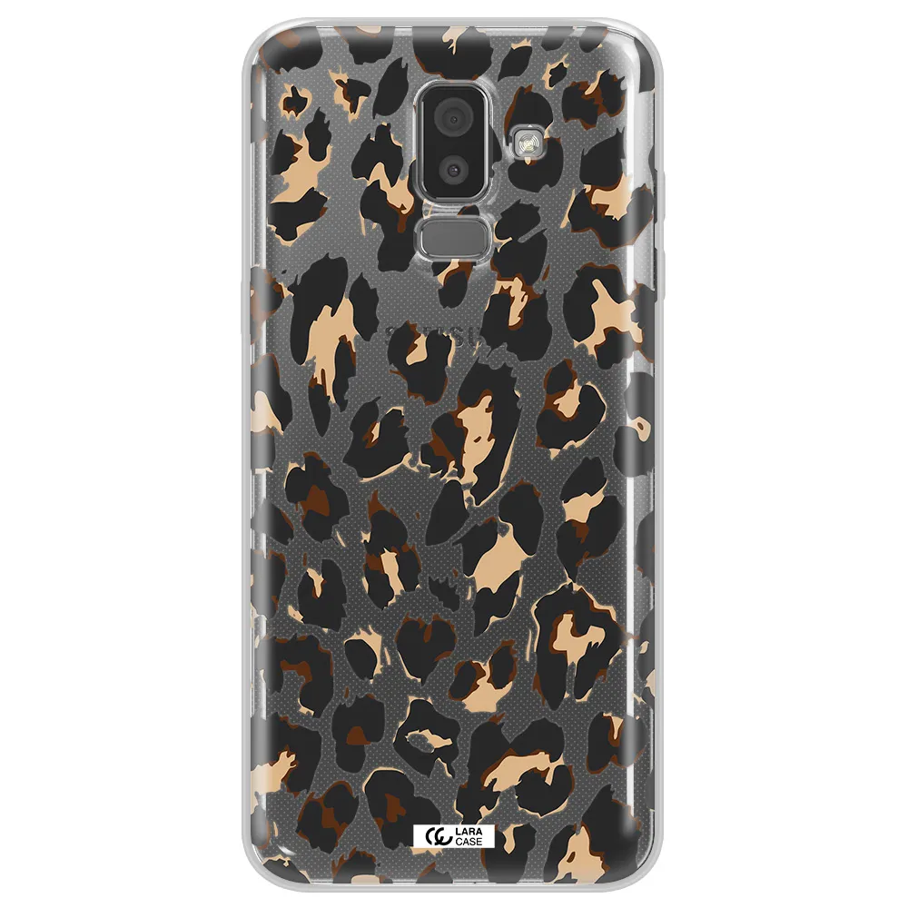 Leopard Print Samsung J8 Clear TPU Case