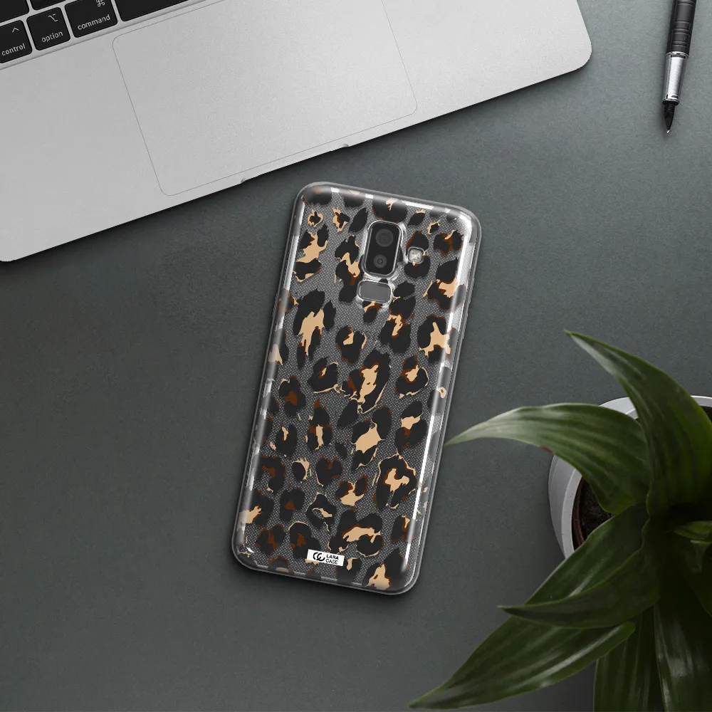 Leopard Print Samsung J8 Clear TPU Case