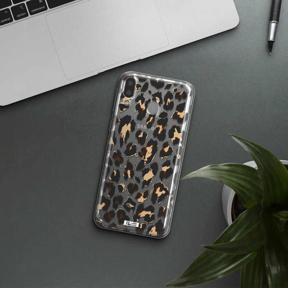 Leopard Print Samsung M20 Clear TPU Case