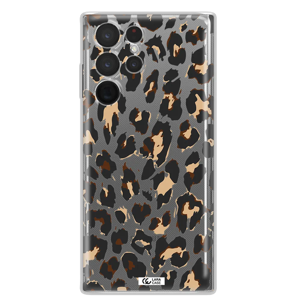Leopard Print Samsung S 22 Ultra Clear TPU Case