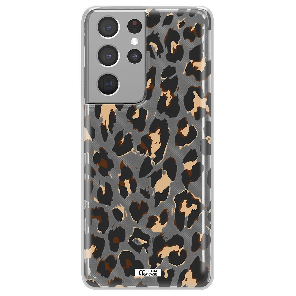 Leopard Print Samsung S21 Ultra Clear TPU Case