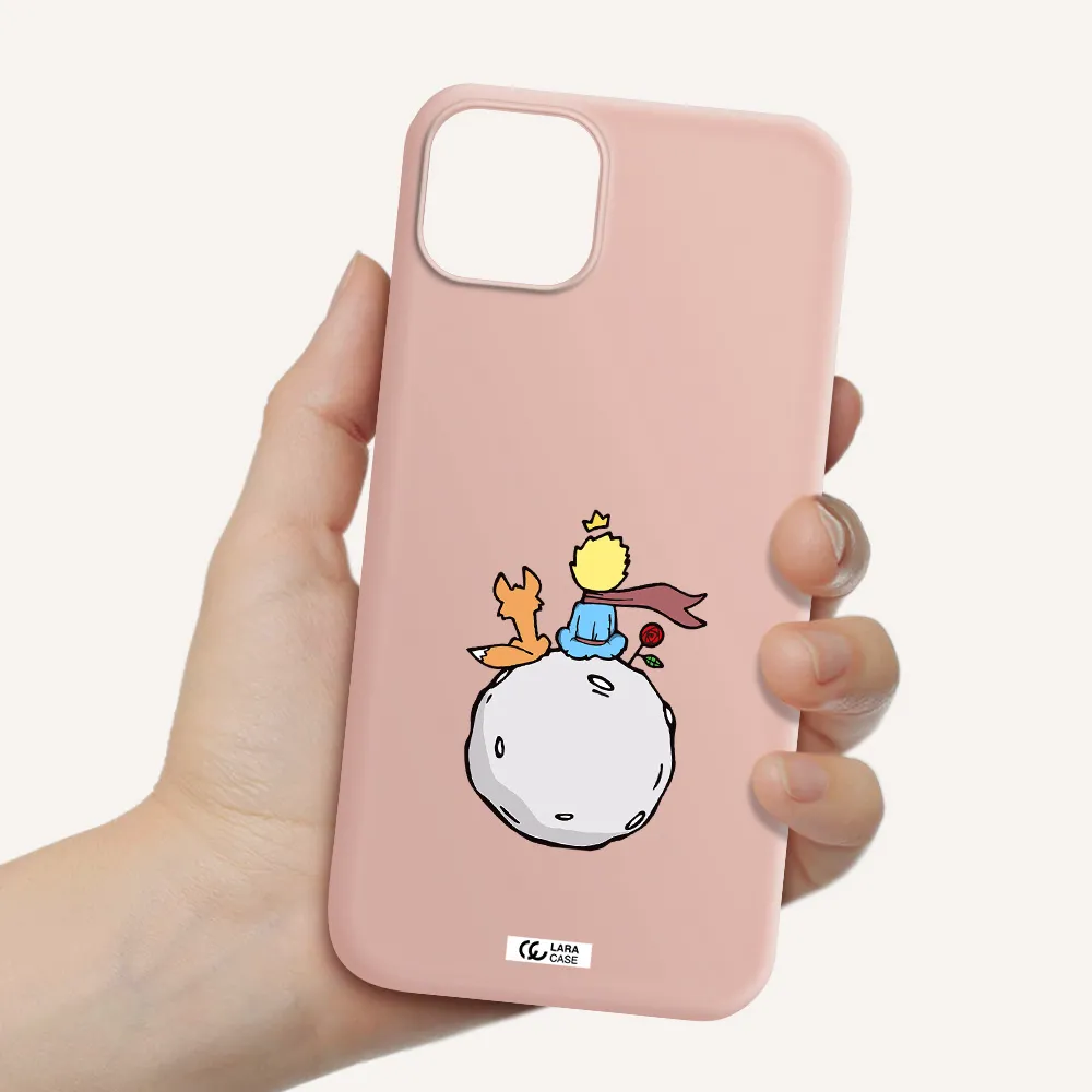 Le Petit Prince Apple iPhone 14 plus Silicone pastel pink Case