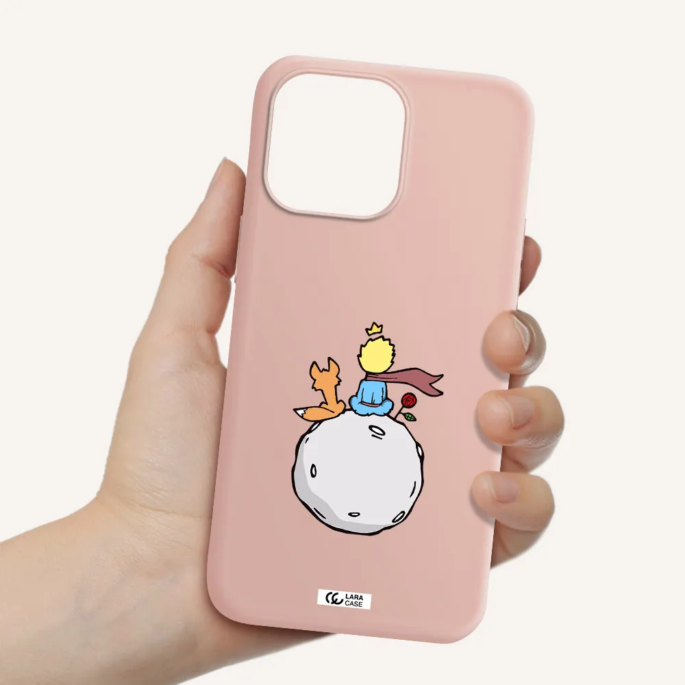 Le Petit Prince Apple iPhone 14 pro Silicone pastel pink Case
