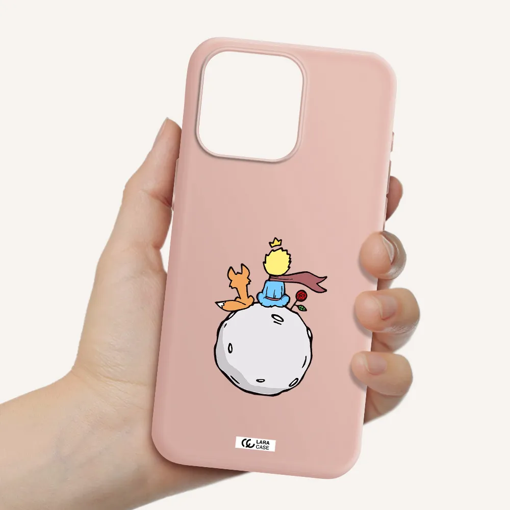 Le Petit Prince Apple Iphone 15 Pro max Silicone pastel pink Case