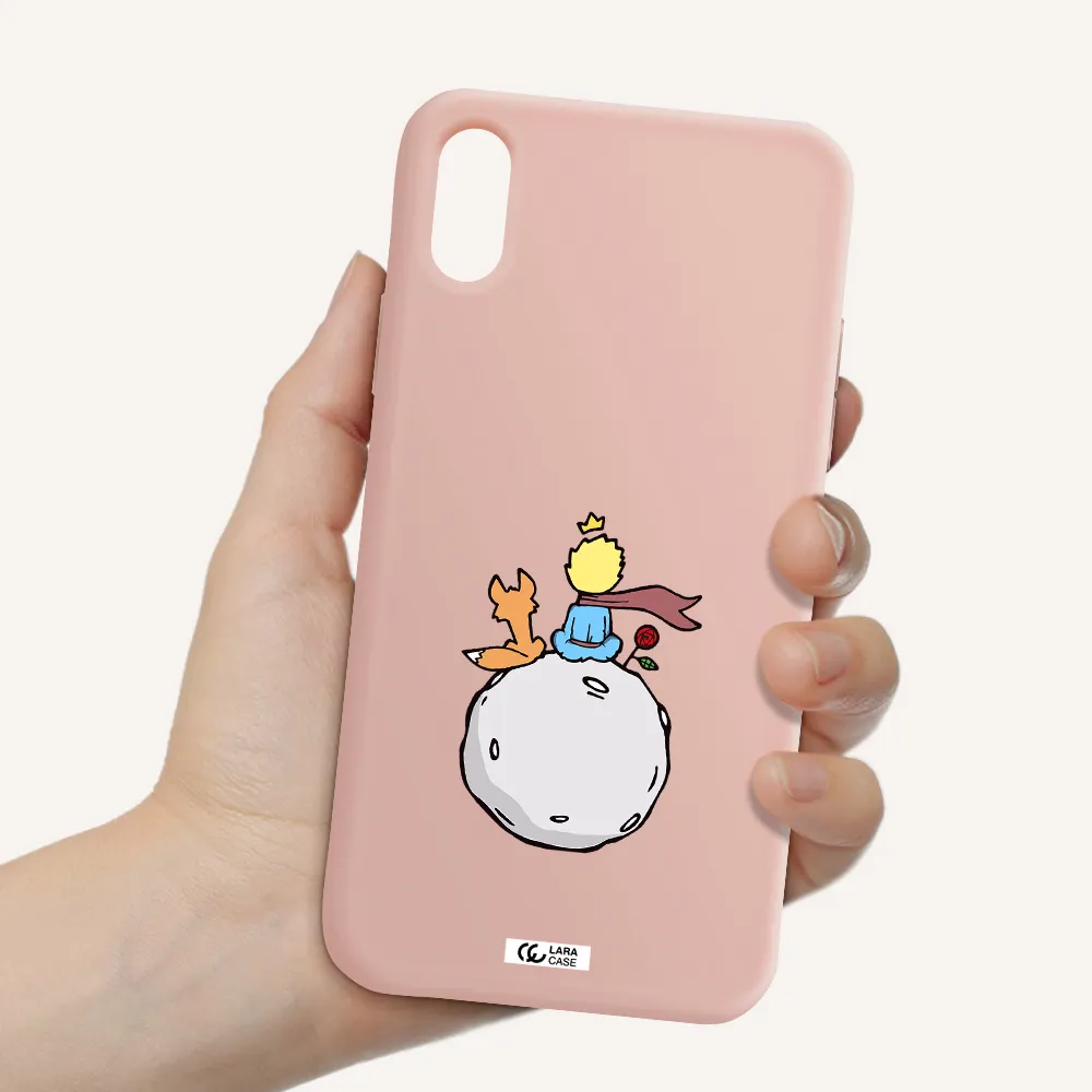 Le Petit Prince Apple iPhone X Silicone pastel pink Case