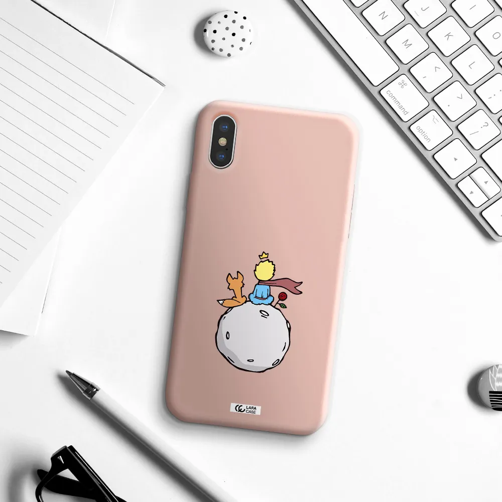 Le Petit Prince Apple iPhone X Silicone pastel pink Case