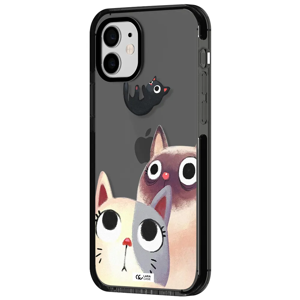 Falling Kitten Watercolor Apple iPhone 11 impact Smoke Black Case