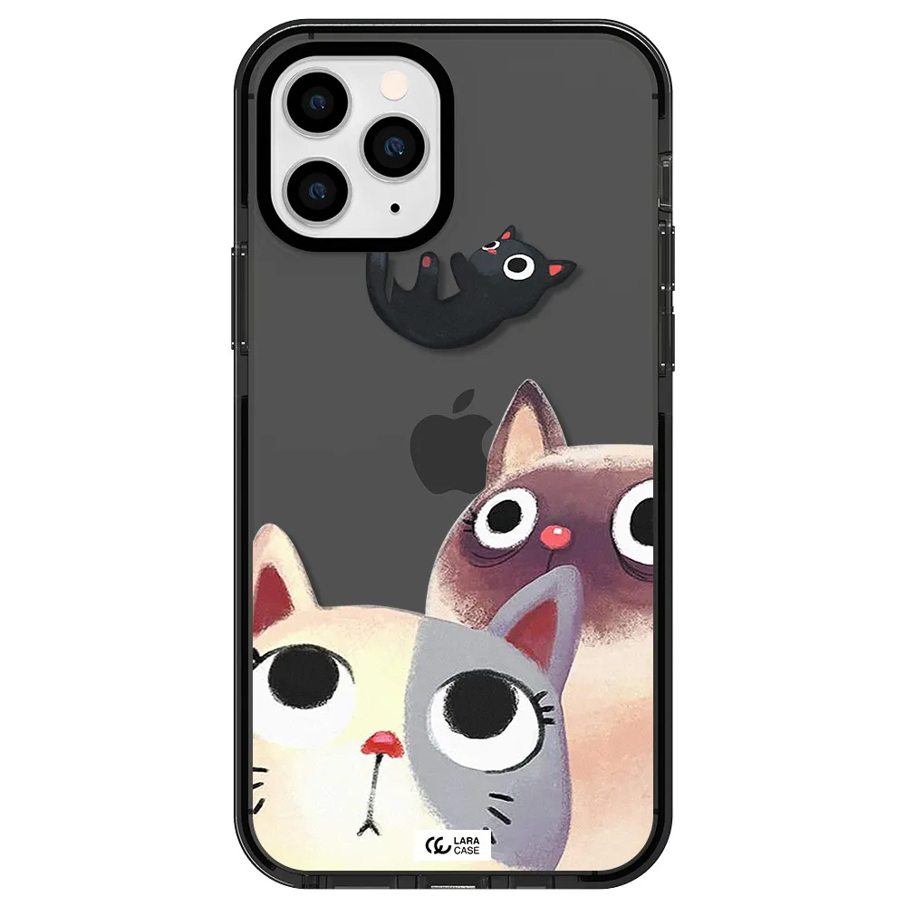 Falling Kitten Watercolor Apple iPhone 11 pro max impact Smoke Black Case