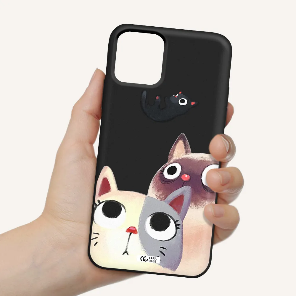 Falling Kitten Watercolor Apple iPhone 11 pro max Silicone black Case