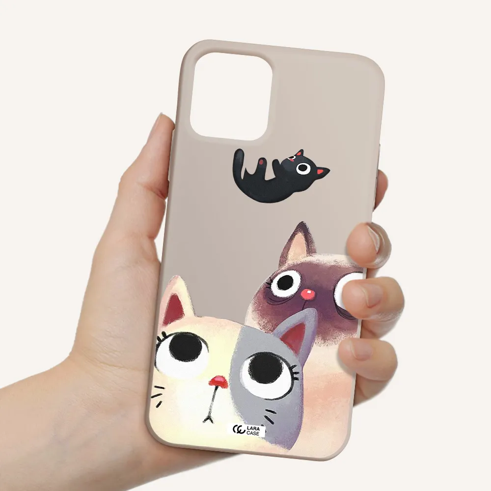Falling Kitten Watercolor Apple iPhone 11 pro max Silicone Stone Case