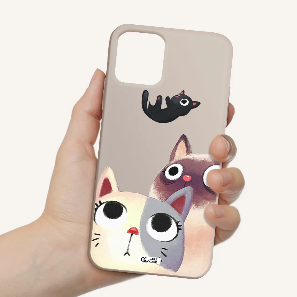 Falling Kitten Watercolor Apple iPhone 11 pro Silicone Stone Case