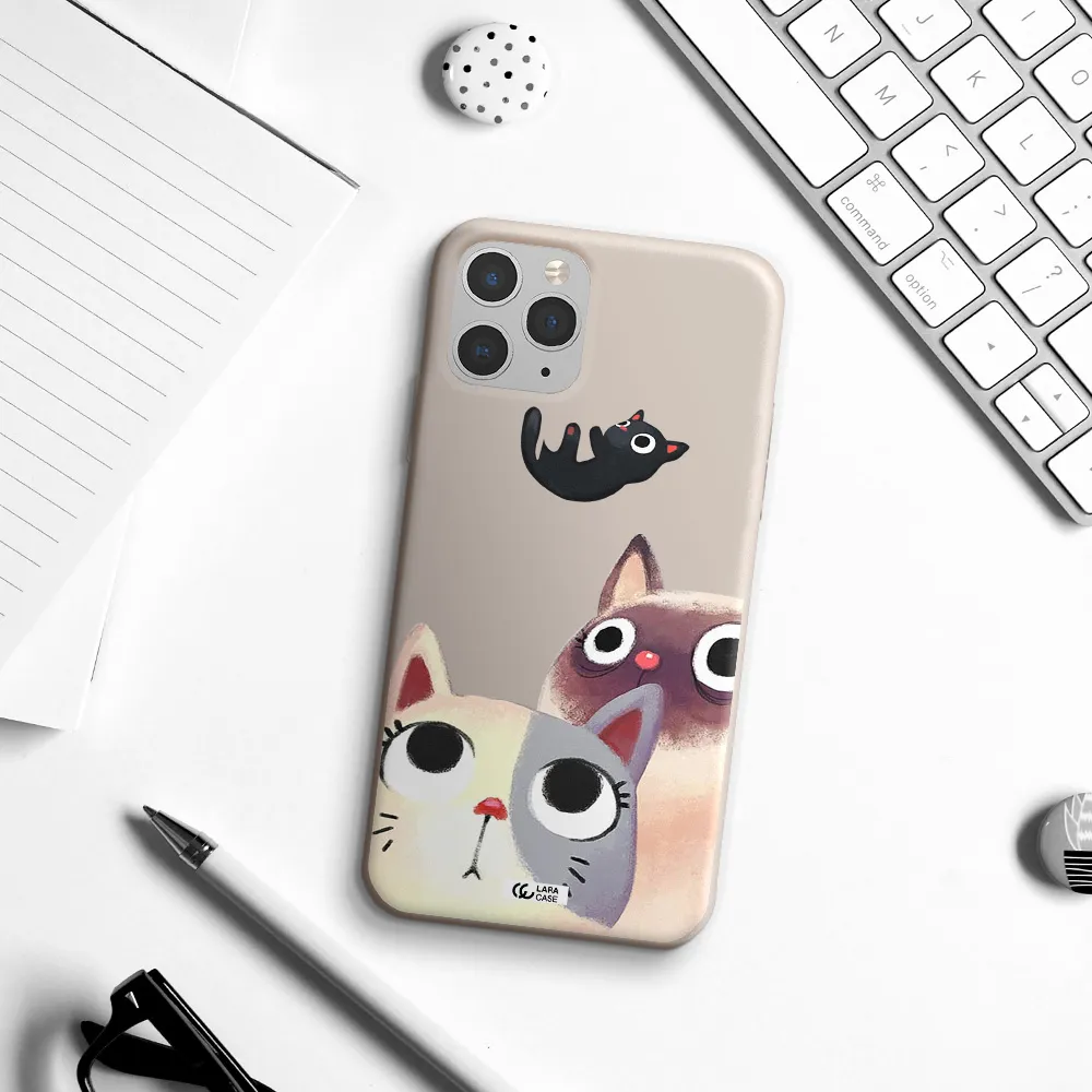 Falling Kitten Watercolor Apple iPhone 11 pro Silicone Stone Case